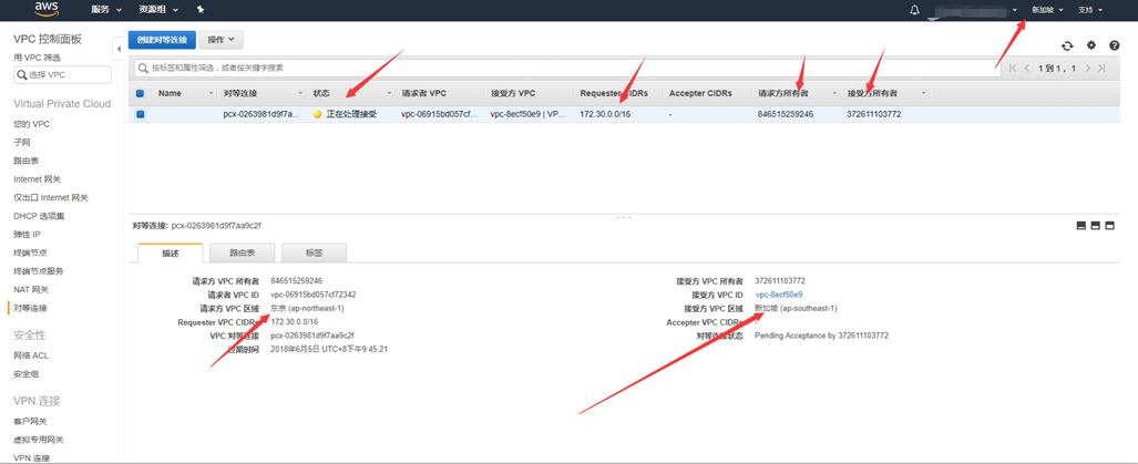 如何创建对等连接（VPC Peer） - 图4