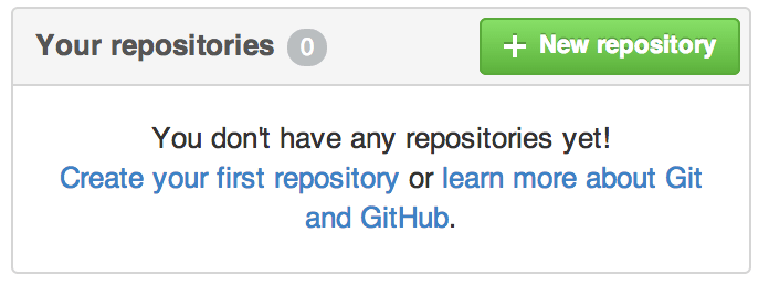 ``Your repositories'' 区域.