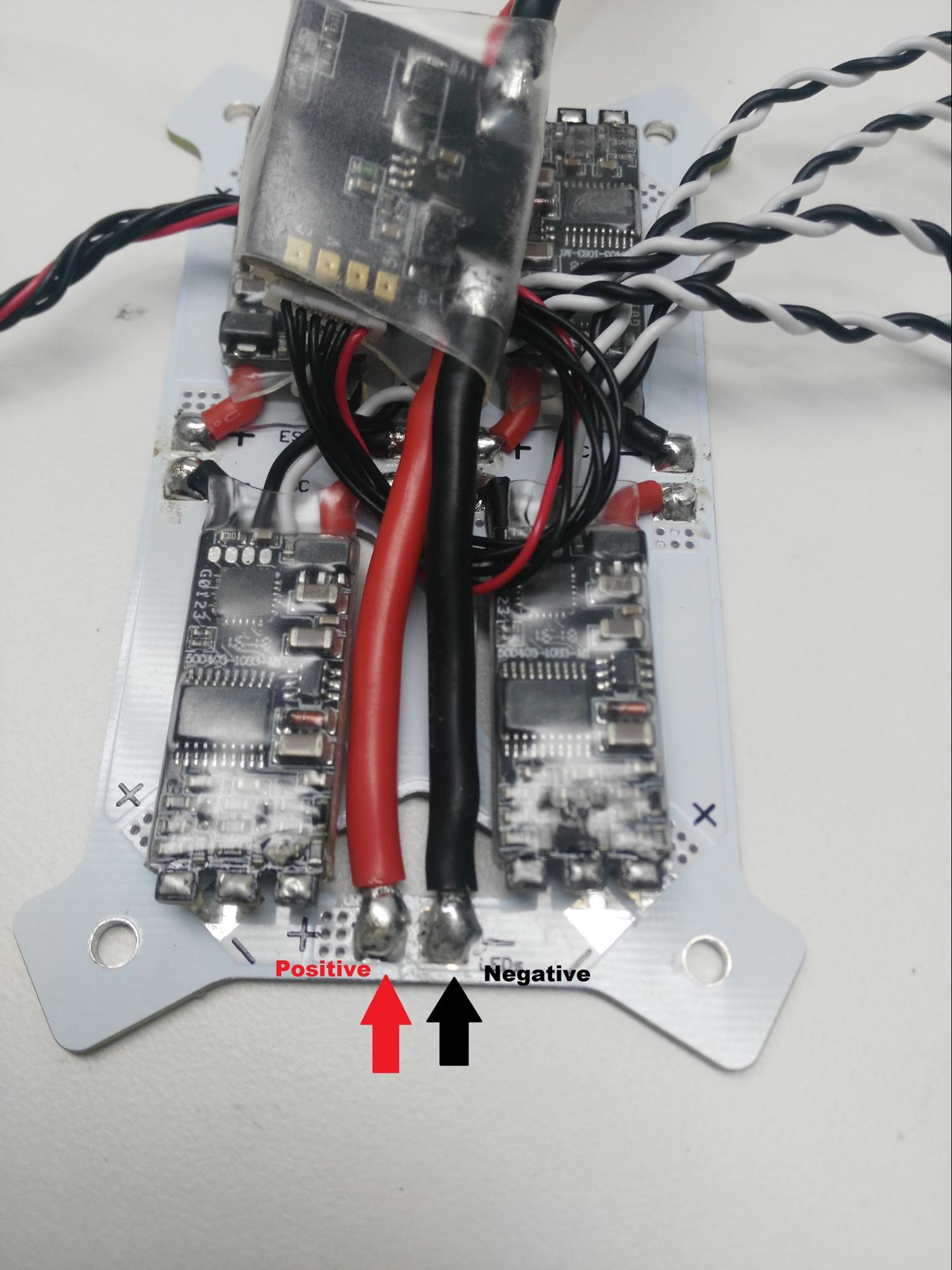 Solder power module to QAV250 pdb