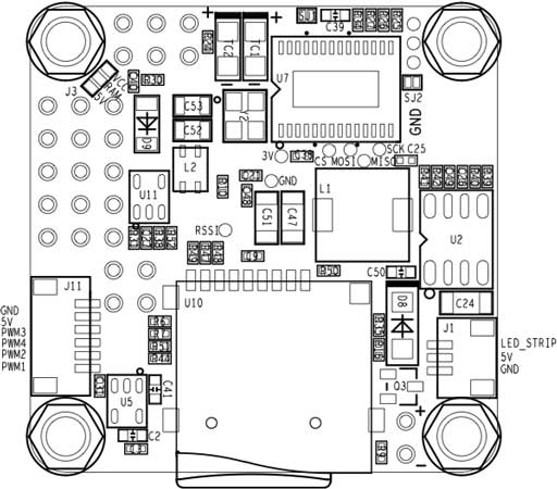 Omnibus F4 SD v1 Silkscreen Bottom